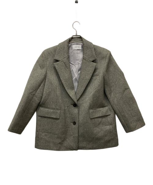 FRAY ID（フレイ アイディー）FRAY ID (フレイ アイディー) ボンディング BIGジャケット グレーの古着・服飾アイテム