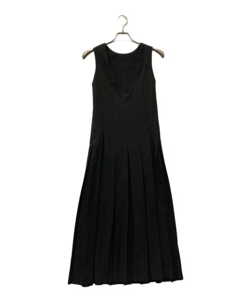 CLANE（クラネ）CLANE (クラネ) ダブルフェイスプリーツワンピース ブラック サイズ:SIZE 0の古着・服飾アイテム