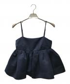 UN3D.アンスリード）の古着「サテングギャザーキャミソールブラウス」｜ネイビー