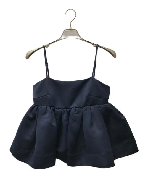 UN3D.（アンスリード）UN3D. (アンスリード) サテングギャザーキャミソールブラウス ネイビー サイズ:36の古着・服飾アイテム