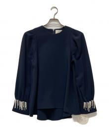 troisiemechaco（トロワズィエムチャコ）の古着「カフスパールブラウス」｜ネイビー