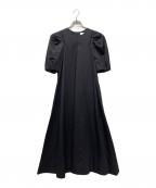 ebureエブール）の古着「シルキーツイルドレス」｜ネイビー