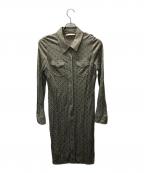 TORY BURCHトリーバーチ）の古着「チェーン柄ストレッチシャツワンピース」｜グレー