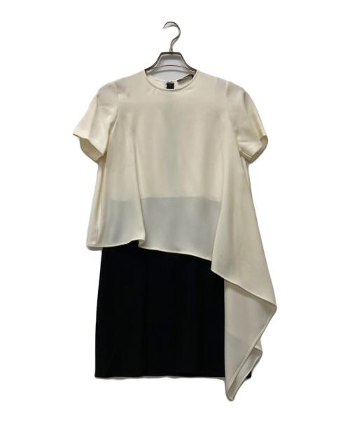 YOKO CHAN（ヨーコチャン）YOKO CHAN (ヨーコチャン) レイヤードワンピース ホワイト×ブラック サイズ:SIZE 38の古着・服飾アイテム