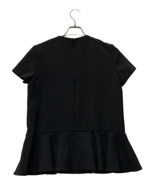 YOKO CHAN（ヨーコチャン）YOKO CHAN (ヨーコチャン) ラッフルパール バックジップ ブラウス ブラック サイズ:SIZE40の古着・服飾アイテム