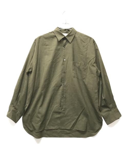 MARKAWARE（マーカウェア）MARKAWARE (マーカウェア) SUPER 120s ウールシャツ カーキ サイズ:2の古着・服飾アイテム