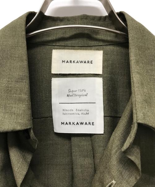 MARKAWARE（マーカウェア）MARKAWARE (マーカウェア) SUPER 120s ウールシャツ カーキ サイズ:2の古着・服飾アイテム