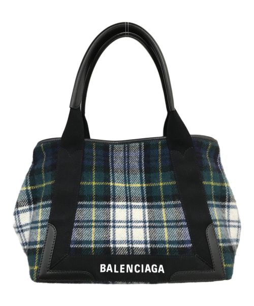 BALENCIAGA（バレンシアガ）BALENCIAGA (バレンシアガ) ウールトートバッグ ネイビーの古着・服飾アイテム