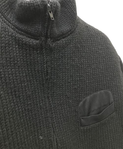 Yohji Yamamoto pour homme（ヨウジヤマモト プールオム）Yohji Yamamoto pour homme (ヨウジヤマモト プールオム) ニット切替ジップアップコート ブラック サイズ:SIZE XLの古着・服飾アイテム