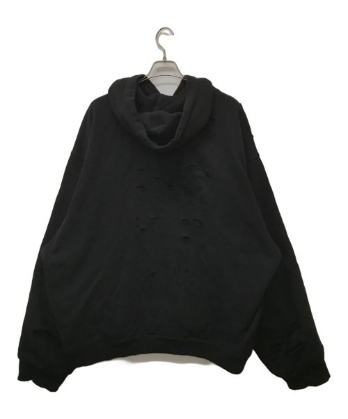 BALENCIAGA UNFIT（BALENCIAGA UNFIT）BALENCIAGA UNFIT (BALENCIAGA UNFIT) デストロイ加工プルオーバーパーカー ブラック サイズ:Lの古着・服飾アイテム