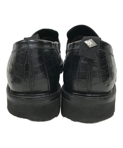 WH（ダブルエイチ）WH (ダブルエイチ) クロコ型押しコインローファー ブラック サイズ:SIZE 75の古着・服飾アイテム