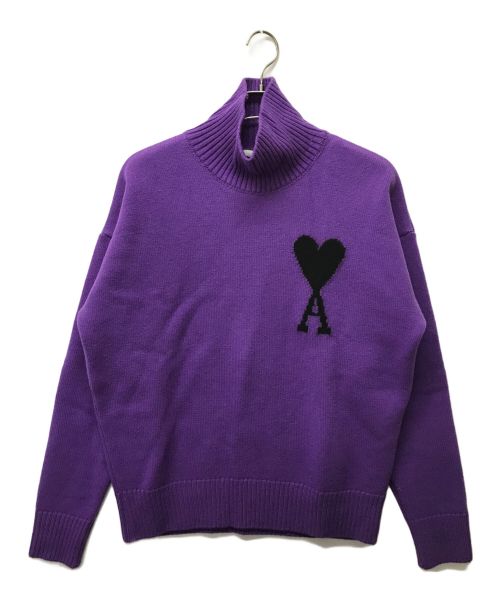 AMI Alexandre Mattiussi（アミアレクサンドルマテュッシ）AMI Alexandre Mattiussi (アミ アレクサンドル マテュッシ) ADC FUNNEL NECK SWEATER パープル サイズ:SIZE Mの古着・服飾アイテム