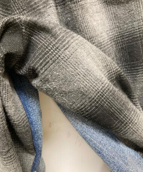 MAISON SPECIAL（メゾンスペシャル）MAISON SPECIAL (メゾンスペシャル) チェックドッキングワイドデニムパンツ インディゴ×グレー サイズ:38の古着・服飾アイテム