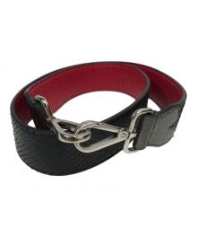 FENDI（フェンディ）の古着「バグズアイパイソンショルダーストラップ」｜ブラック×レッド