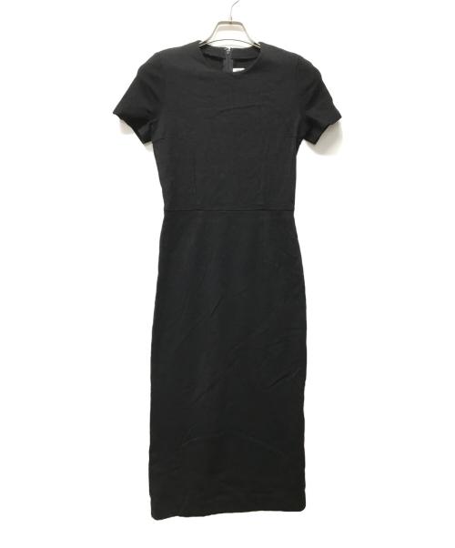 ROBE DE CHAMBRE COMME DES GARCONS（ローブドシャンブル コムデギャルソン）ROBE DE CHAMBRE COMME DES GARCONS (ローブドシャンブル コムデギャルソン) 半袖ウールワンピース ブラック サイズ:SIZE Mの古着・服飾アイテム