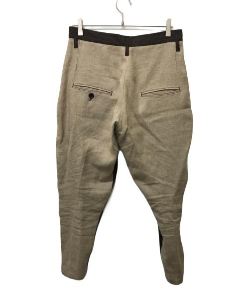 NEMETH（ネメス）Nemeth (ネメス) 前後切替ウール・リネンストライプパンツ ベージュ サイズ:SIZE Sの古着・服飾アイテム