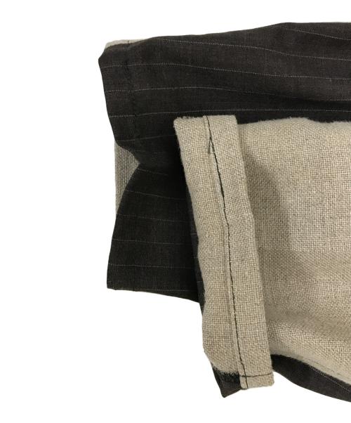 NEMETH（ネメス）Nemeth (ネメス) 前後切替ウール・リネンストライプパンツ ベージュ サイズ:SIZE Sの古着・服飾アイテム