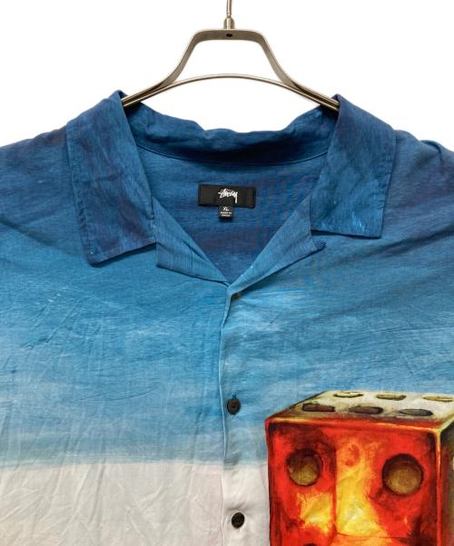 stussy（ステューシー）stussy (ステューシー) ダイスペインティングシャツ ブルー サイズ:SIZE XLの古着・服飾アイテム