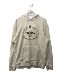 PRADA（プラダ）の古着「ロゴプリントプルオーバーパーカー」｜アイボリー