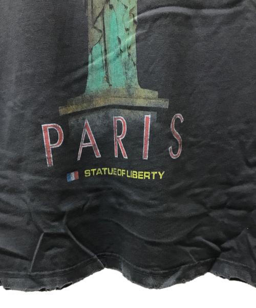 BALENCIAGA（バレンシアガ）BALENCIAGA (バレンシアガ) 自由の女神 PARIS ダメージ ヴィンテージ加工Tシャツ グレー サイズ:XXSの古着・服飾アイテム