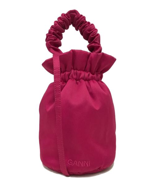 GANNI（ガニー）Ganni (ガニー) サテン2WAYバッグ ショッキングピンクの古着・服飾アイテム