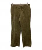 COMOLIコモリ）の古着「コーデュロイ パイプドステムパンツ」｜グリーン