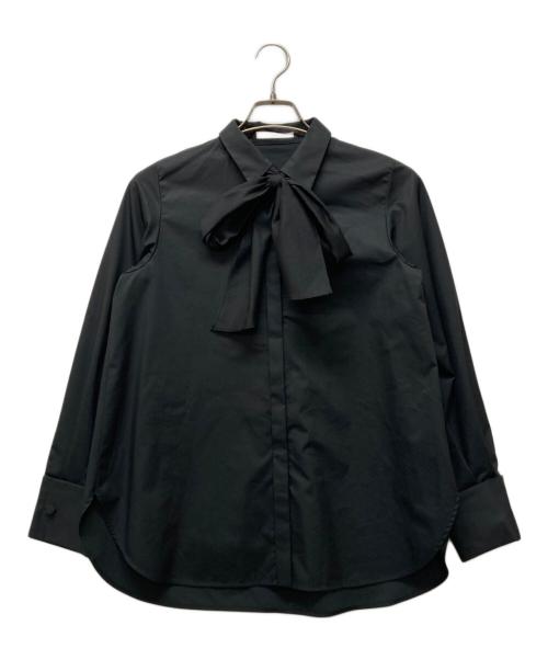 ANAYI（アナイ）ANAYI (アナイ) コンパクトコットンシアーボウタイ ブラウス ブラック サイズ:SIZE 36の古着・服飾アイテム