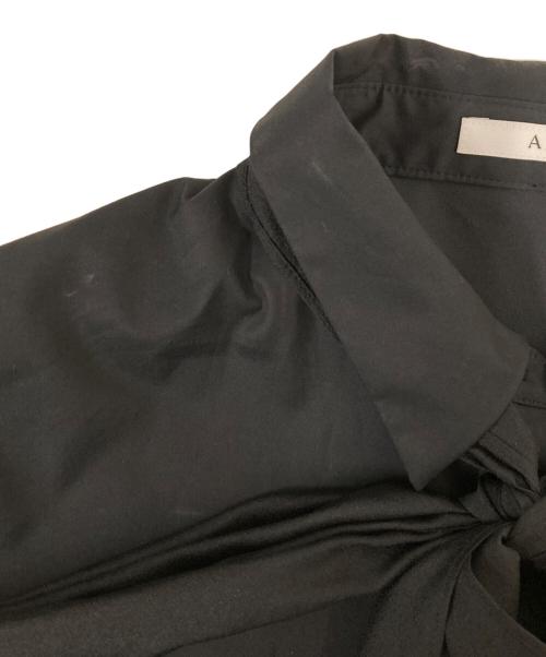 ANAYI（アナイ）ANAYI (アナイ) コンパクトコットンシアーボウタイ ブラウス ブラック サイズ:SIZE 36の古着・服飾アイテム