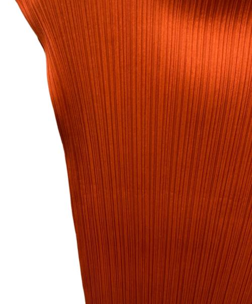 PLEATS PLEASE（プリーツプリーズ）PLEATS PLEASE (プリーツプリーズ) ノースリーブボトルネックプリーツブラウス オレンジ サイズ:3の古着・服飾アイテム