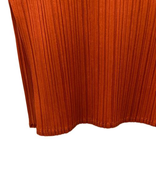 PLEATS PLEASE（プリーツプリーズ）PLEATS PLEASE (プリーツプリーズ) ノースリーブボトルネックプリーツブラウス オレンジ サイズ:3の古着・服飾アイテム