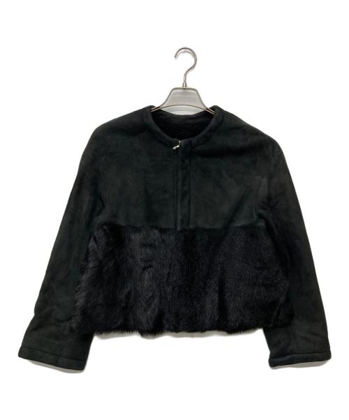 DRAWER（ドゥロワー）DRAWER (ドゥロワー) ファー切替ムートンジャケット ブラック サイズ:38の古着・服飾アイテム