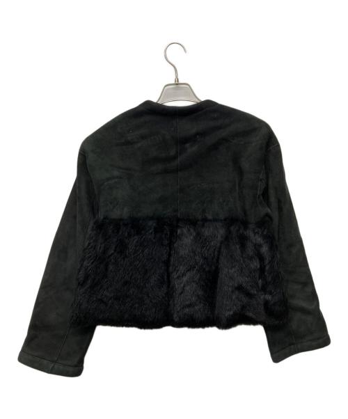 DRAWER（ドゥロワー）DRAWER (ドゥロワー) ファー切替ムートンジャケット ブラック サイズ:38の古着・服飾アイテム