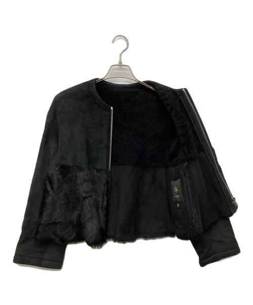 DRAWER（ドゥロワー）DRAWER (ドゥロワー) ファー切替ムートンジャケット ブラック サイズ:38の古着・服飾アイテム