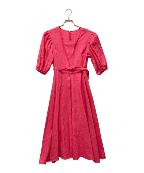 ANAYI（アナイ）ANAYI (アナイ) ソフトリネンパフフレア ワンピース ピンク サイズ:36の古着・服飾アイテム