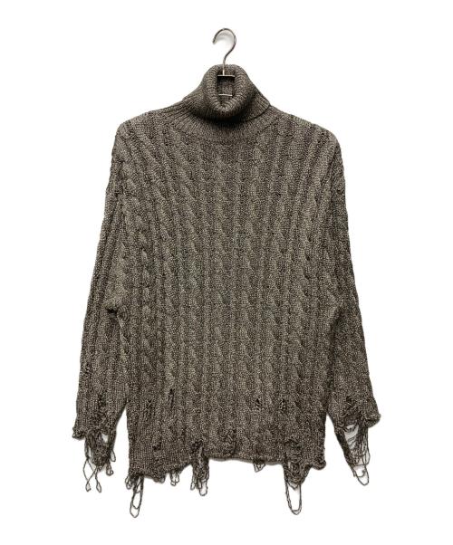 BALENCIAGA（バレンシアガ）BALENCIAGA (バレンシアガ) クラッシュ加工ラメハイネックニット シルバー サイズ:XSの古着・服飾アイテム