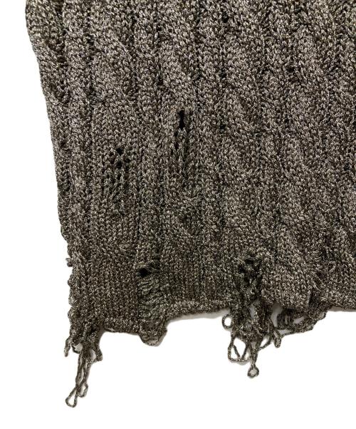 BALENCIAGA（バレンシアガ）BALENCIAGA (バレンシアガ) クラッシュ加工ラメハイネックニット シルバー サイズ:XSの古着・服飾アイテム