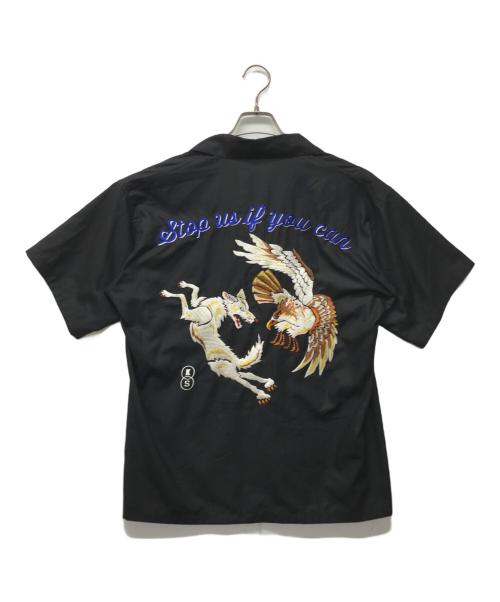 sulvam（サルバム）sulvam (サルバム) KOZABURO (コウザブロウ) オープンカラースーベニアシャツ ブラック サイズ:SIZE Mの古着・服飾アイテム