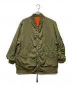 As know as de baseアズノゥアズ ドゥ バズ）の古着「リバーシブル隠れベアロイドMA－1」｜カーキ