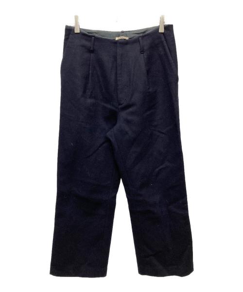 AURALEE（オーラリー）AURALEE (オーラリー) 1タックウールワイドパンツ ネイビー サイズ:3の古着・服飾アイテム