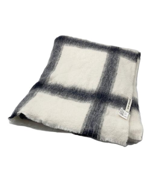 ASAUCE MELER（アソースメレ）ASAUCE MELER (アソースメレ) アルパカループウィンドペンシャギーストール ホワイトの古着・服飾アイテム