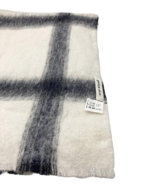 ASAUCE MELER（アソースメレ）ASAUCE MELER (アソースメレ) アルパカループウィンドペンシャギーストール ホワイトの古着・服飾アイテム