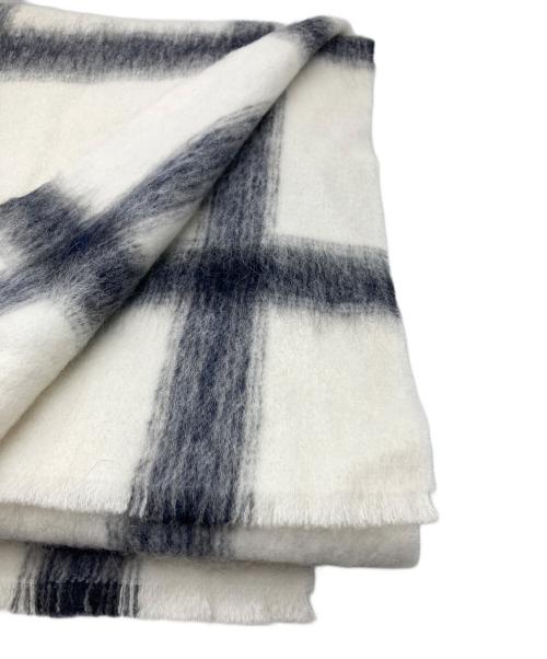 ASAUCE MELER（アソースメレ）ASAUCE MELER (アソースメレ) アルパカループウィンドペンシャギーストール ホワイトの古着・服飾アイテム