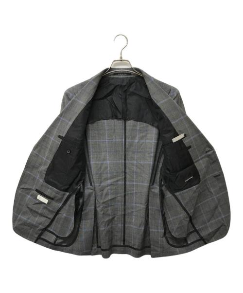 TAGLIATORE（タリアトーレ）TAGLIATORE (タリアトーレ) ピークドラペル2Bグレンチェックセットアップスーツ グレー サイズ:SIZE 46/8 Rの古着・服飾アイテム
