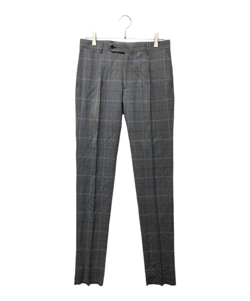 TAGLIATORE（タリアトーレ）TAGLIATORE (タリアトーレ) ピークドラペル2Bグレンチェックセットアップスーツ グレー サイズ:SIZE 46/8 Rの古着・服飾アイテム
