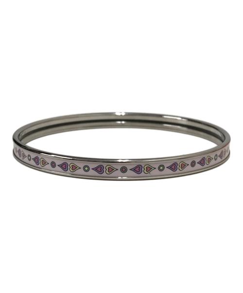 HERMES（エルメス）HERMES (エルメス) エナメルブレスレット エクストラファン ア ルネ・ドゥ・クール ピンク×シルバーの古着・服飾アイテム