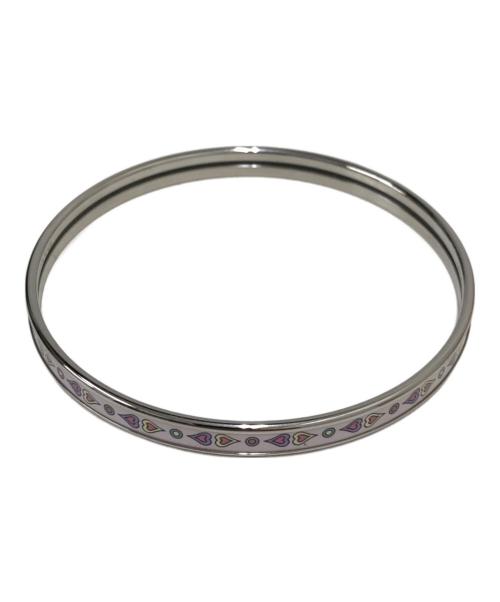 HERMES（エルメス）HERMES (エルメス) エナメルブレスレット エクストラファン ア ルネ・ドゥ・クール ピンク×シルバーの古着・服飾アイテム