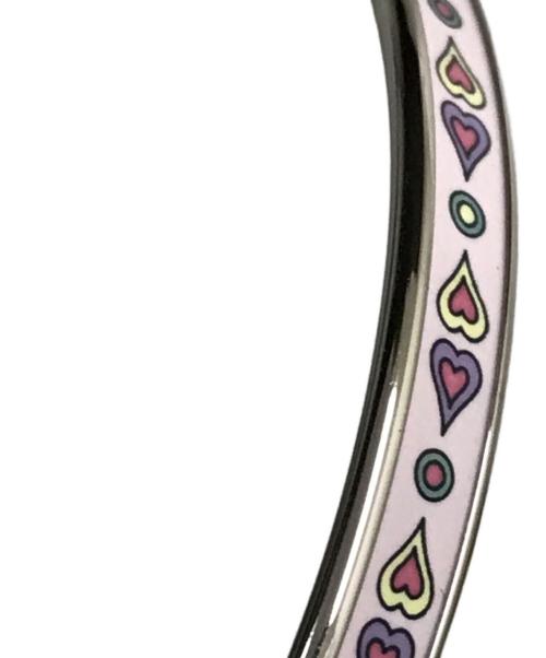 HERMES（エルメス）HERMES (エルメス) エナメルブレスレット エクストラファン ア ルネ・ドゥ・クール ピンク×シルバーの古着・服飾アイテム