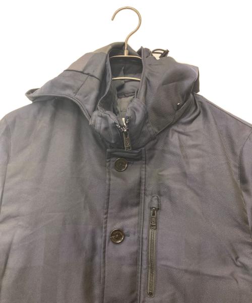 BLACK LABEL CRESTBRIDGE（ブラックレーベル クレストブリッジ）BLACK LABEL CRESTBRIDGE (ブラックレーベル クレストブリッジ) ダウンライナーフーデッドチェックジャケット ネイビー サイズ:Lの古着・服飾アイテム