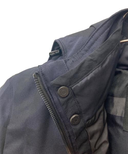 BLACK LABEL CRESTBRIDGE（ブラックレーベル クレストブリッジ）BLACK LABEL CRESTBRIDGE (ブラックレーベル クレストブリッジ) ダウンライナーフーデッドチェックジャケット ネイビー サイズ:Lの古着・服飾アイテム