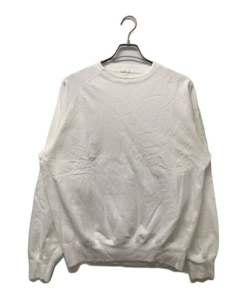 COMOLI（コモリ）COMOLI (コモリ) 製品染 裏毛 クルーネック スウェット ホワイト サイズ:SIZE 2の古着・服飾アイテム